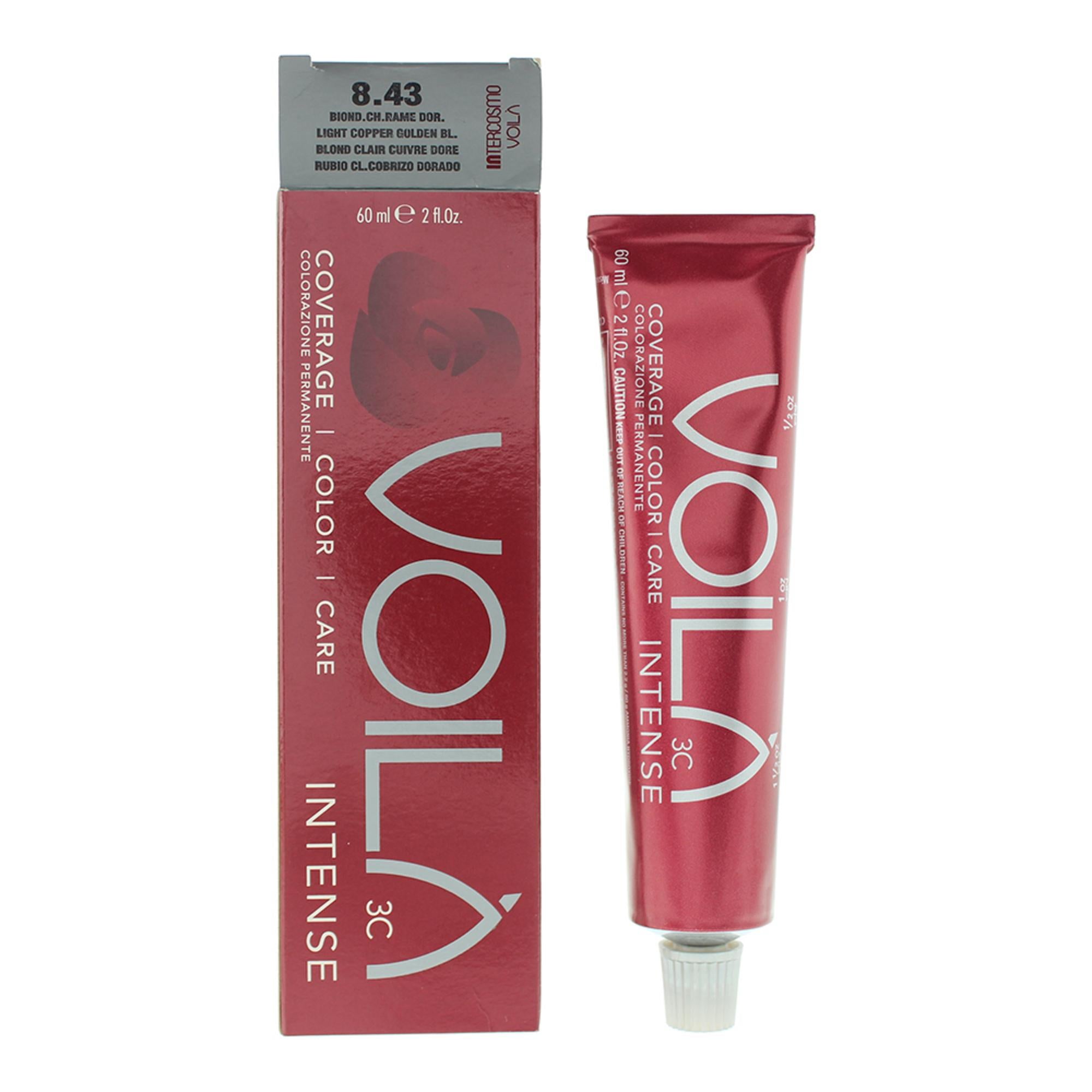 Intercosmo, Voila 3C Intense, Vopsea permanentă de păr, 8.43 Light Copper Golden Blonde, 60 ml