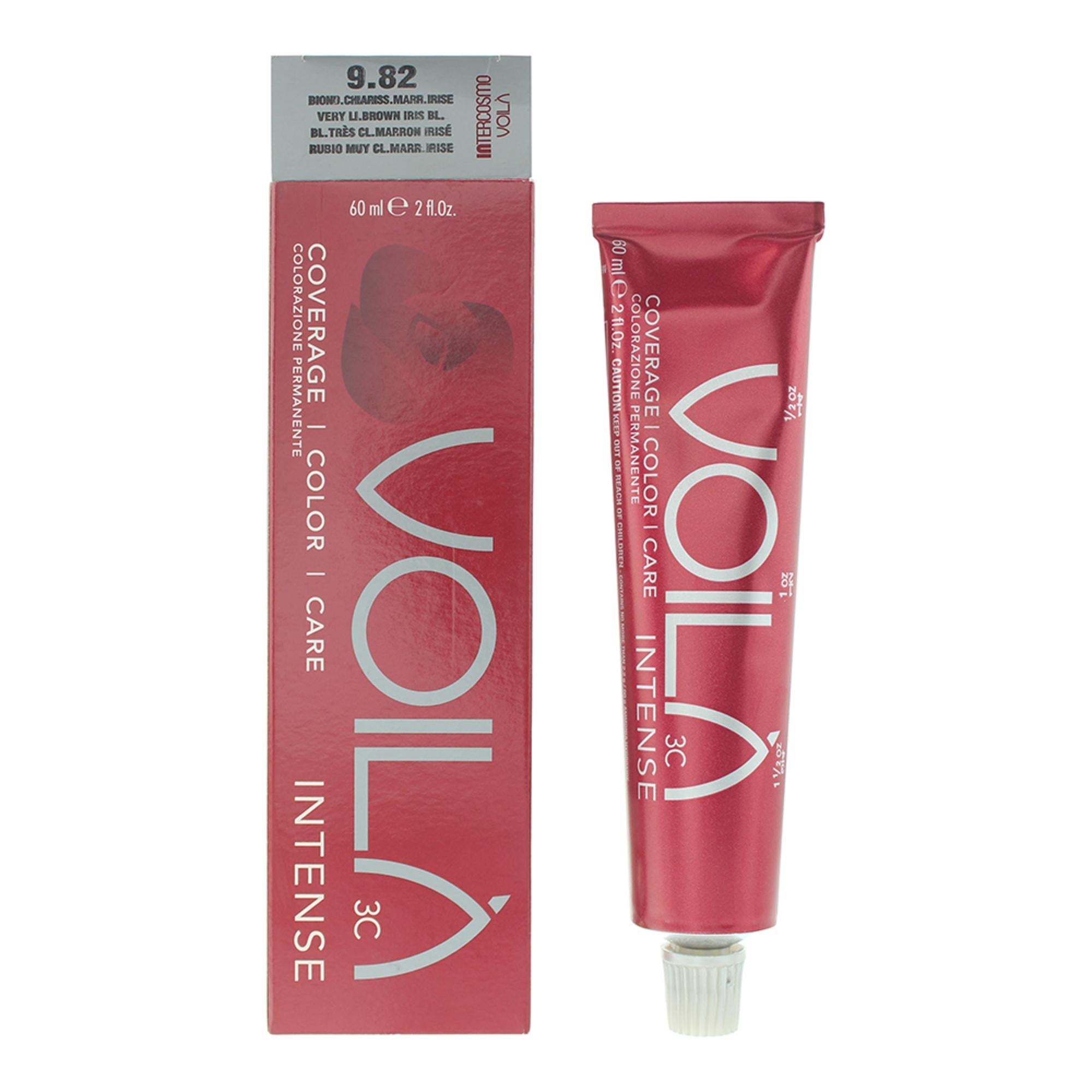 Intercosmo, Voila 3C Intense, Vopsea permanentă de păr, 9.82 Very Light Brown Iris Blonde, 60 ml