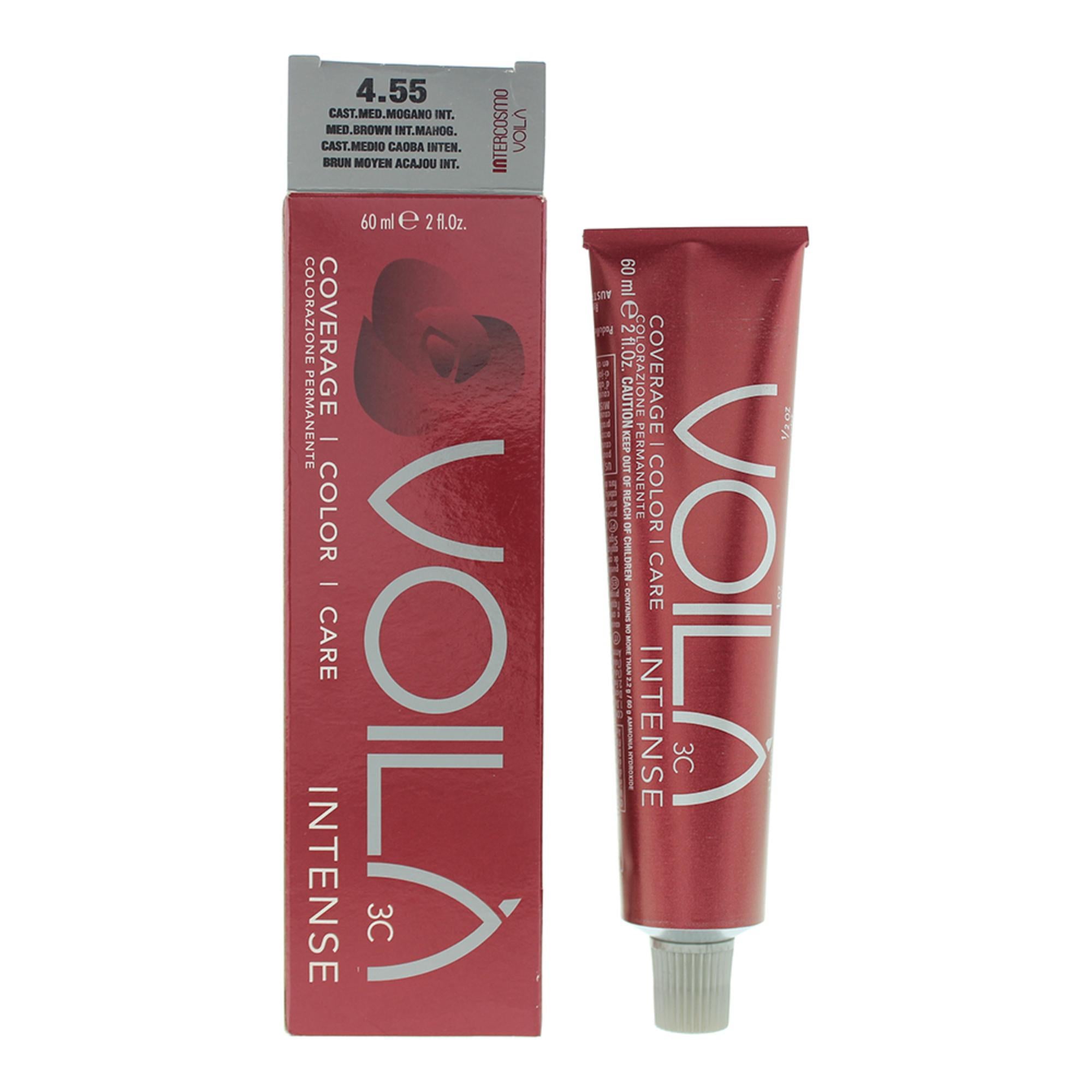 Intercosmo, Voila 3C Intense, Vopsea permanentă de păr, 4.55 Medium Brown Intense Mahogany, 60 ml