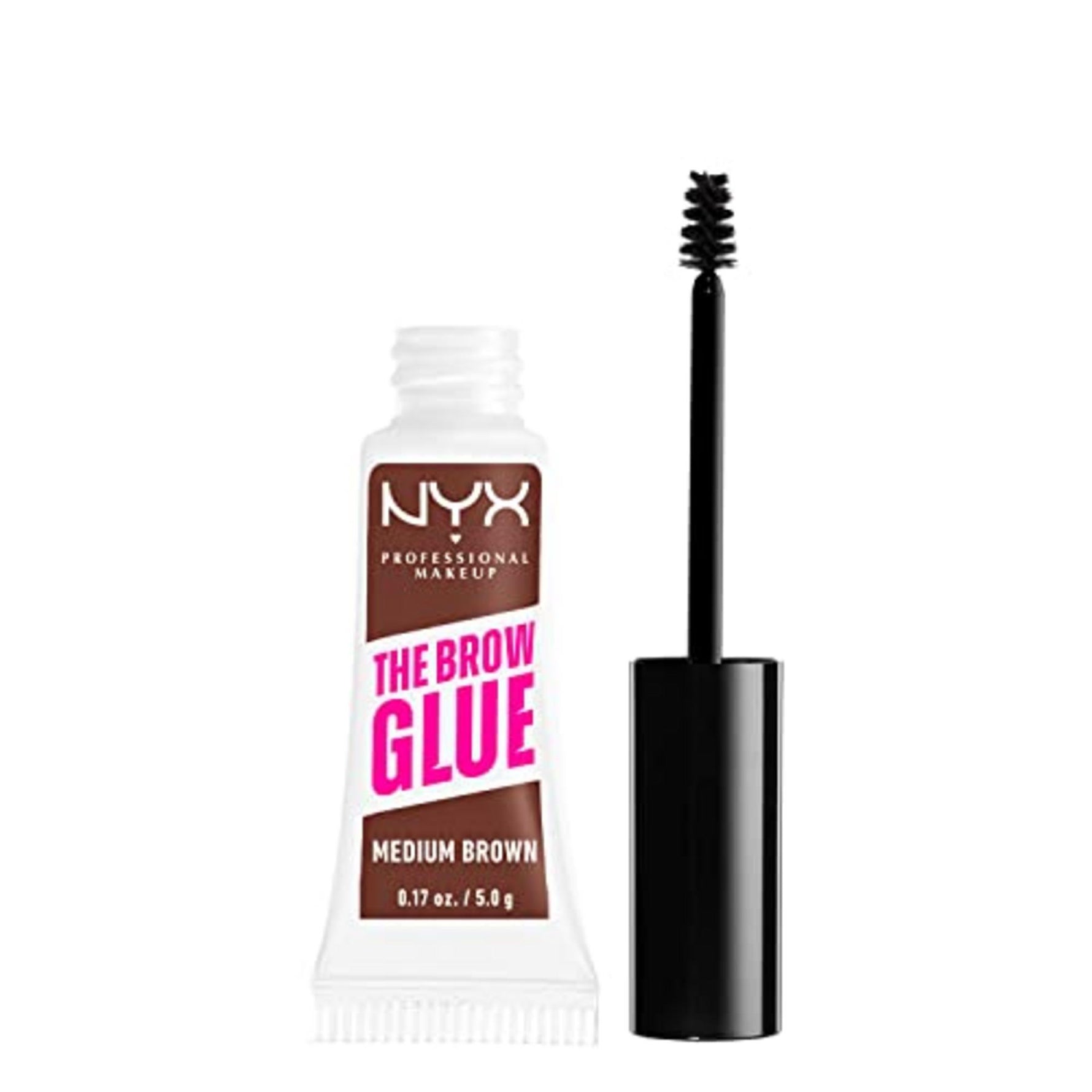 Nyx, The Brow Glue, Fără alcool, Fixare extremă, Gel pentru sprâncene, 03, Maro mediu, 5 g