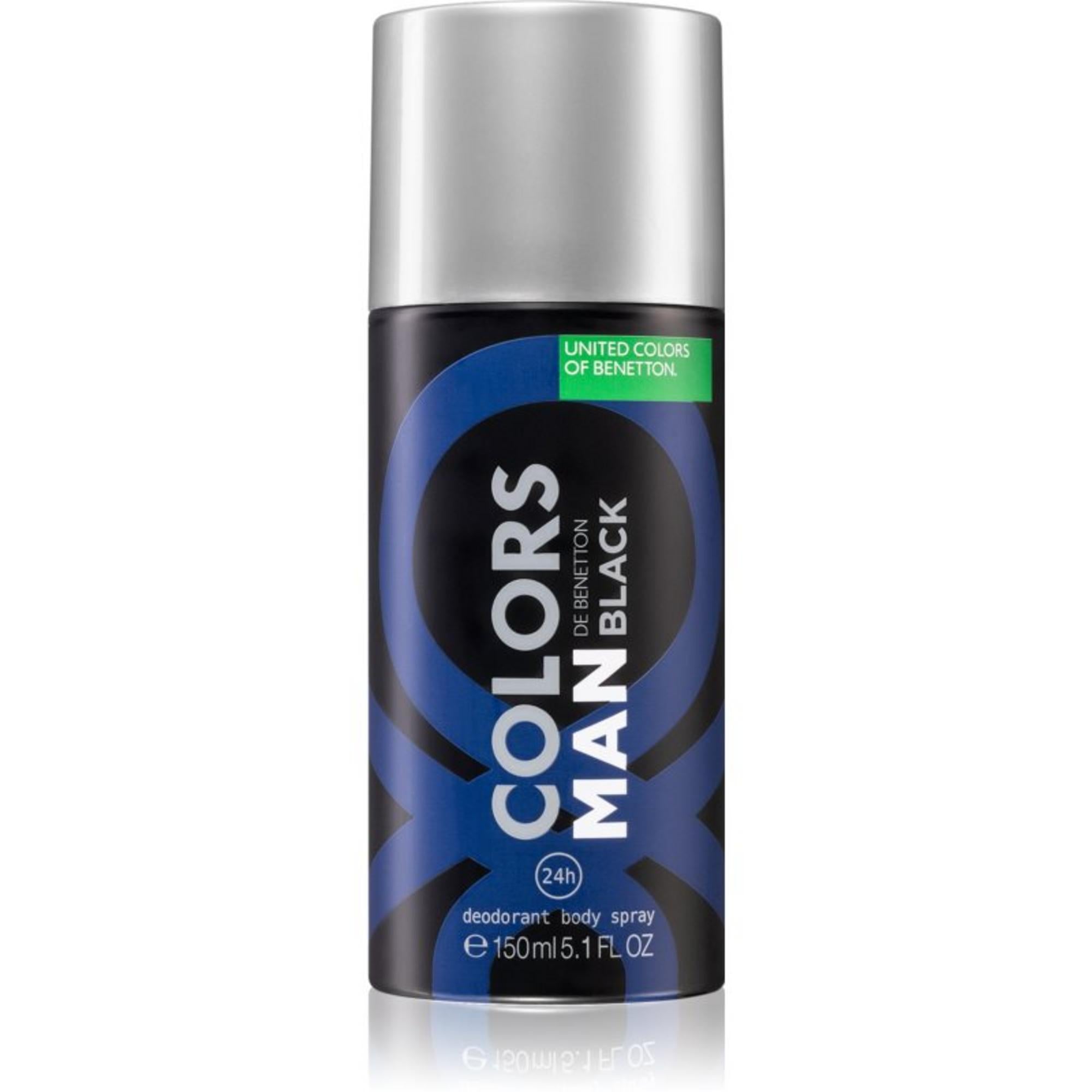 Benetton, Colors Man Black, Antiperspirant, Picant, Deodorant spray, Pentru bărbați, 150 ml
