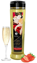 Ulei de masaj erotic Shunga Romance cu căpșuni și șampanie 240 ml