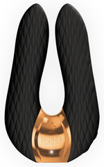 Vibrator dublu Shunga Aiko din silicon, negru, USB, 11 cm
