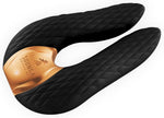 Vibrator dublu Shunga Aiko din silicon, negru, USB, 11 cm