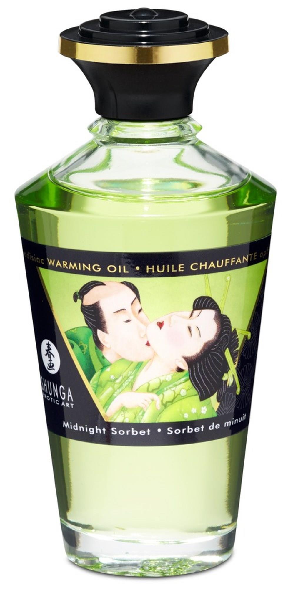 Ulei de masaj încălzitor Shunga Midnight Mint Sorbet