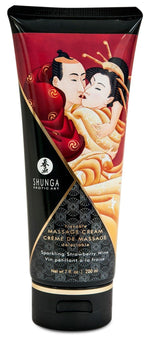 Cremă de masaj spumantă cu aromă de căpșuni Shunga Champagne