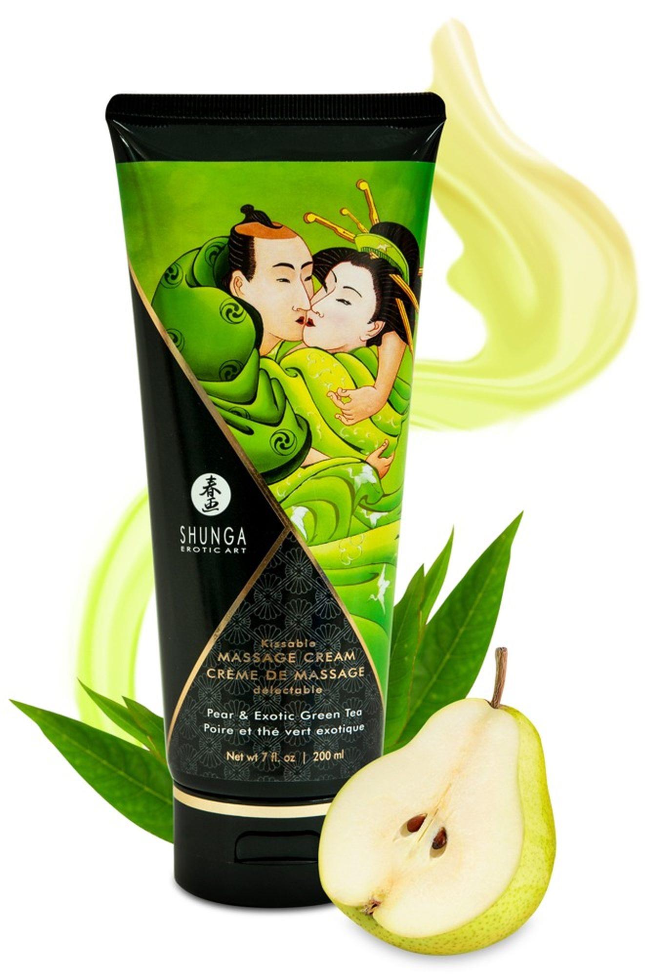 Cremă de masaj cu aromă exotică de ceai verde Shunga 200 ml