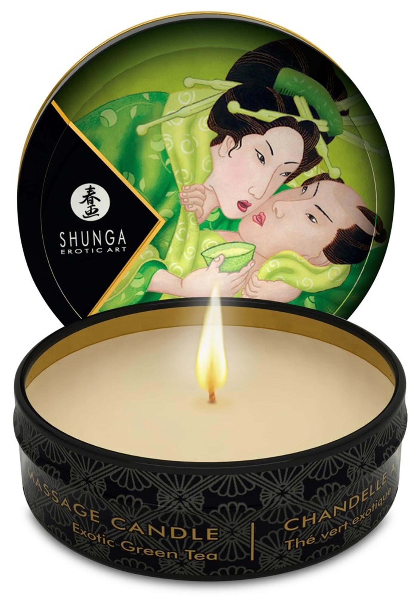 Lumânare de masaj Zenitude Mini cu ceai verde Shunga