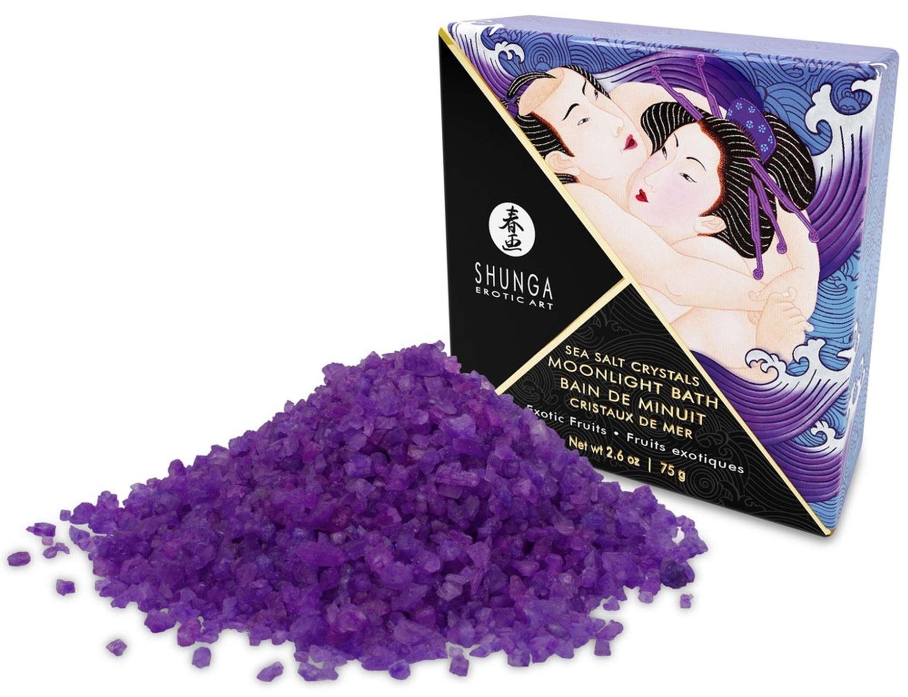 Baie Shunga Moonlight cu Fructe Exotice, Cristale de Sare de Mare Mov