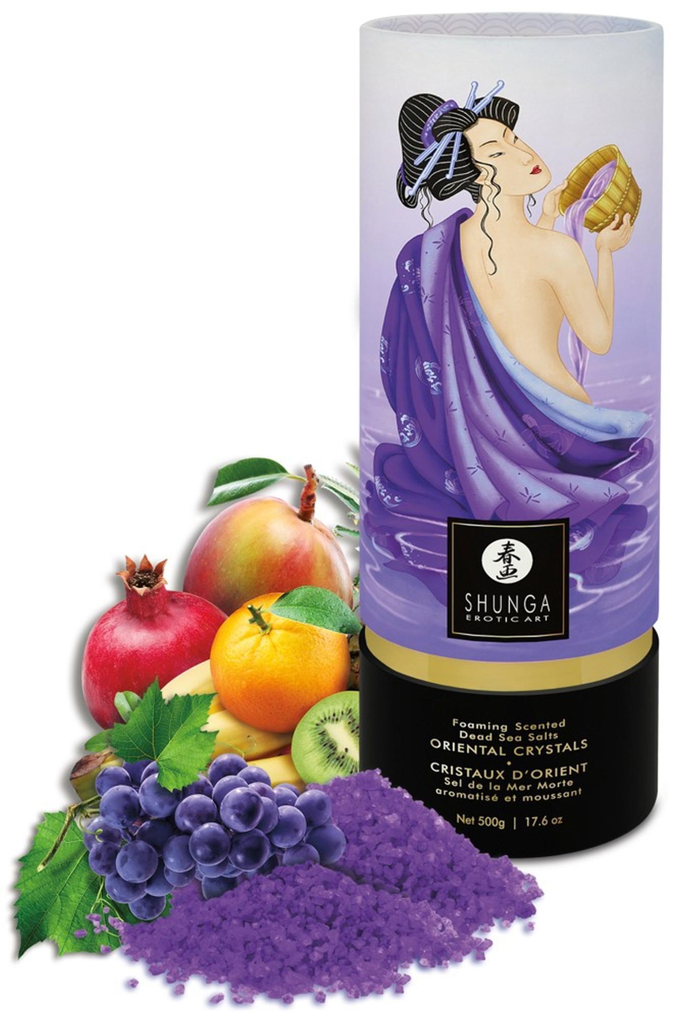 Sare de baie Shunga Oriental Crystals, Fructe exotice, Violet