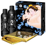 Set de gel de masaj Shunga cu fructe exotice și folie impermeabilă