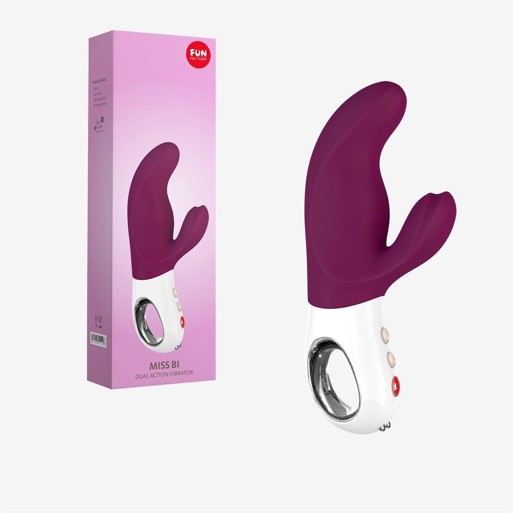 Vibrator Iepuraș Struguri Alb 17 cm Miss Bi Fun Factory