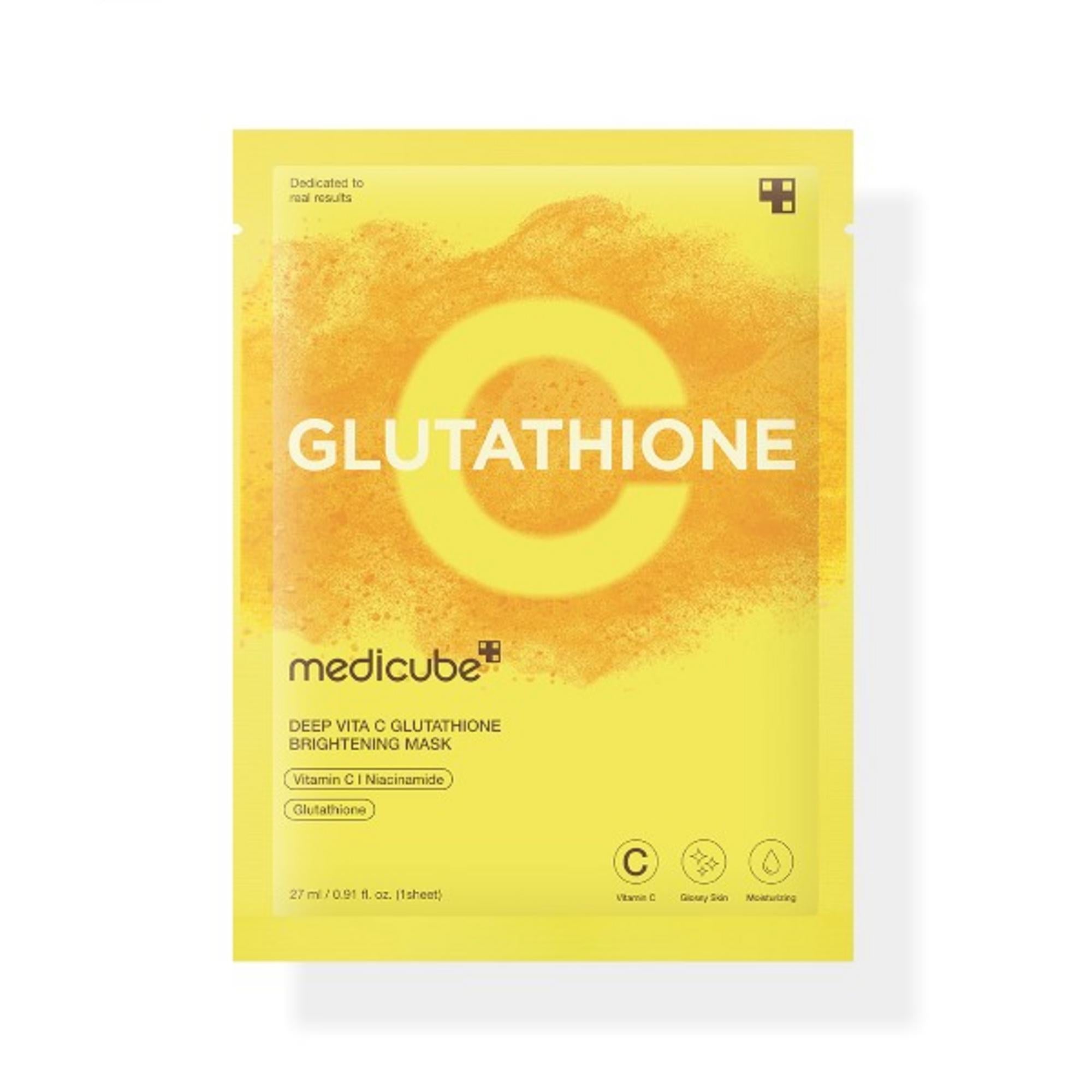 Medicube, Deep Vita C Glutathione Brightening Mask, Iluminare și Strălucire, Mască facială, Pentru față, 27 ml