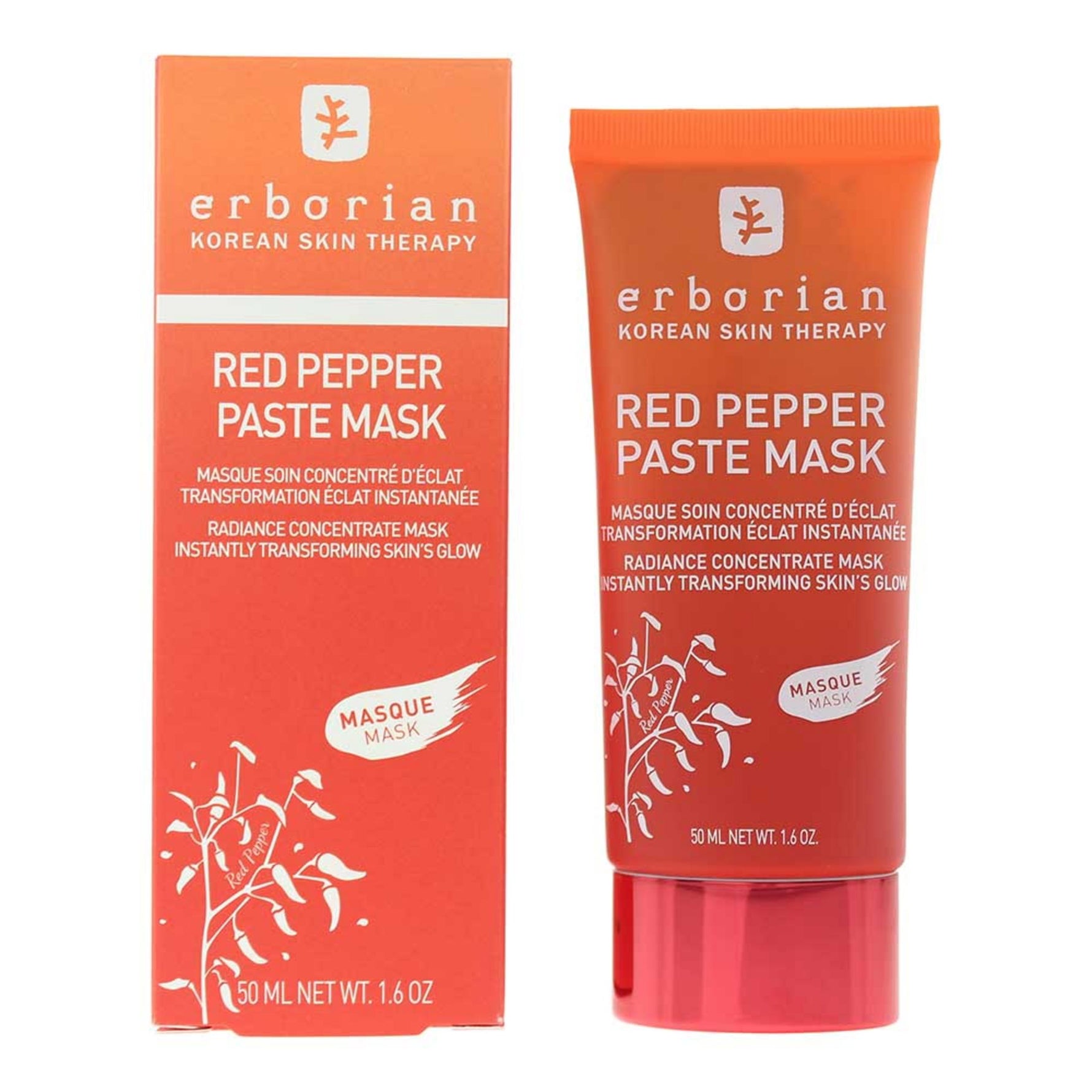 Erborian, Red Pepper, Red Pepper Extract, Creșterea strălucirii, Mască cremă, Pentru față, 50 ml