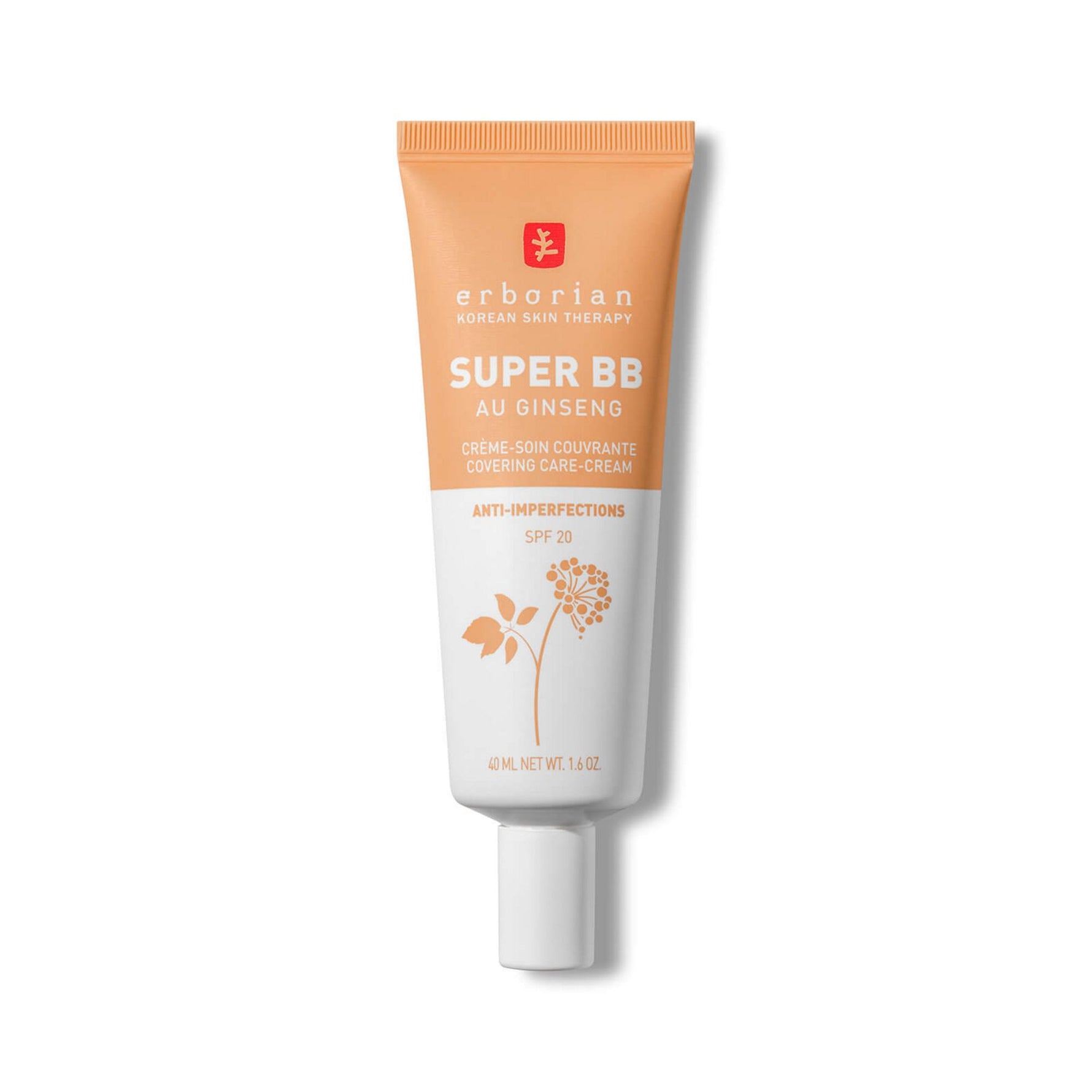 Erborian, Super BB, Ginseng, Acoperire mare, Cremă BB, Dore, SPF20, 40 ml