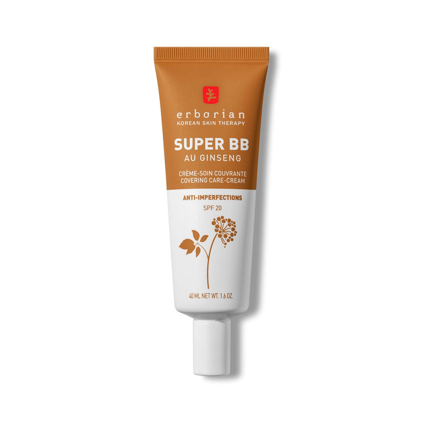 Erborian, Super BB, Ginseng, Acoperire mare, Cremă BB, 20, Caramel, SPF 20, 40 ml