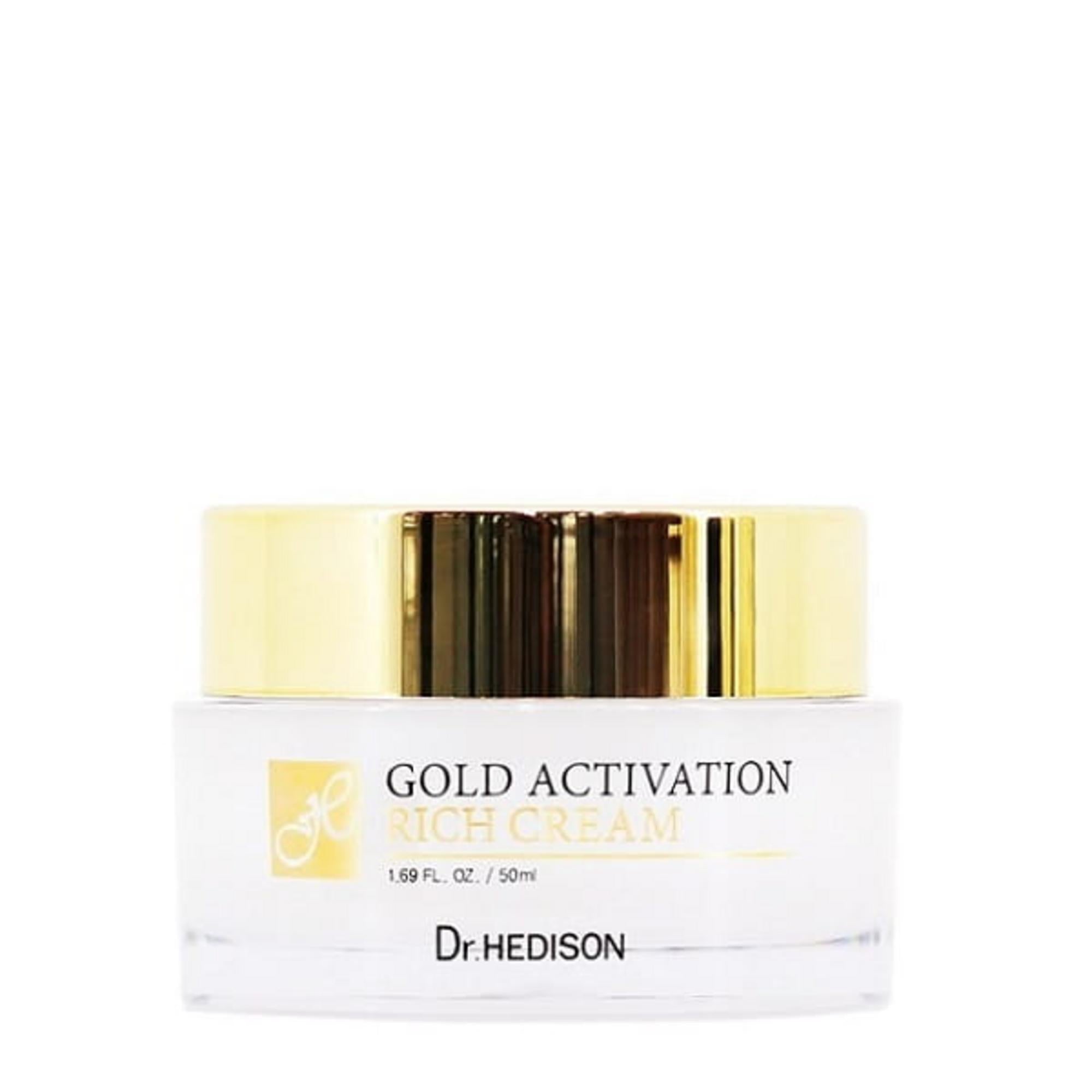 Dr. Hedison, Gold Activation, Aur 24K, Anti-îmbătrânire, Cremă bogată, Pentru față, 50 ml