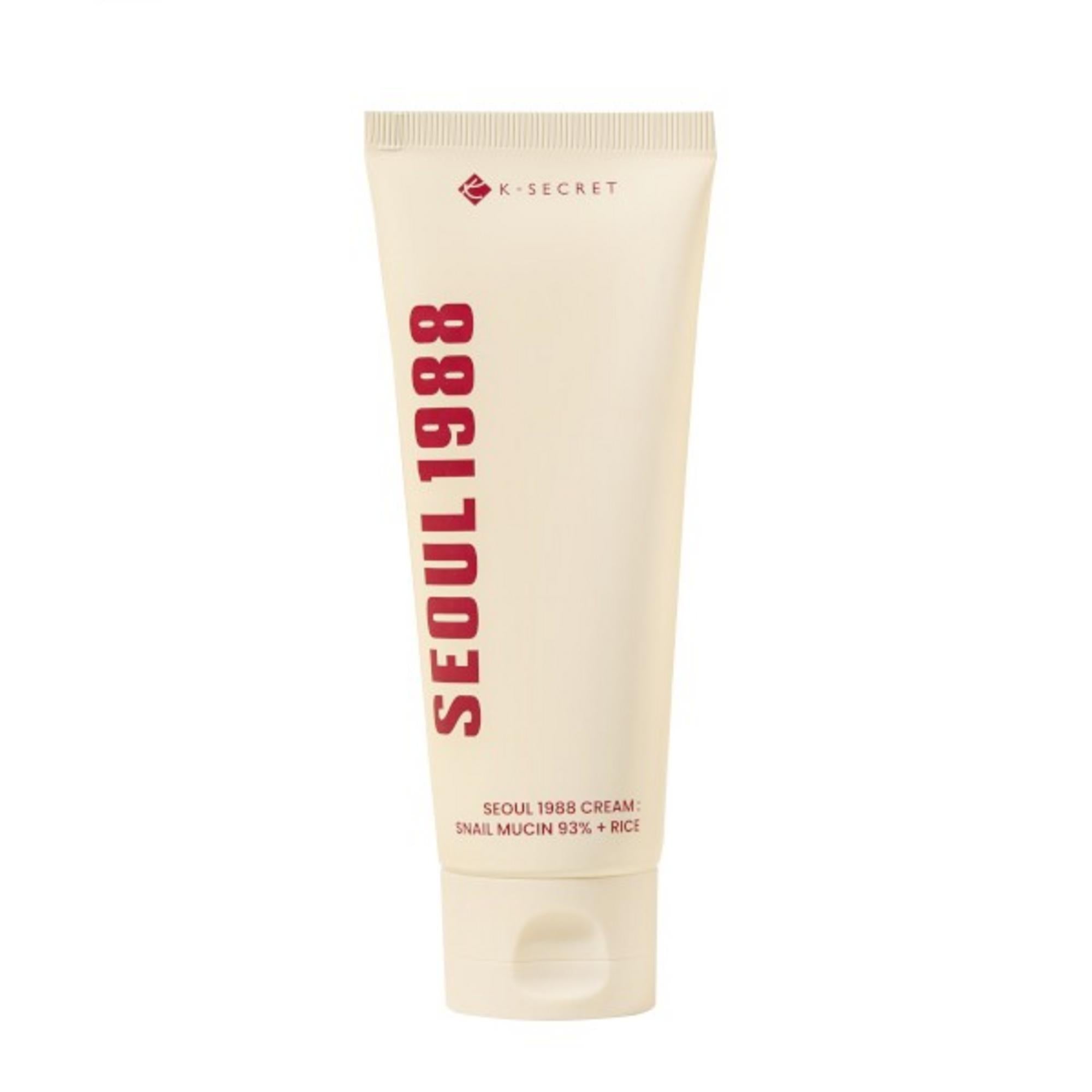 K-Secret, Seoul 1988, Snail Mucin 93% + Rice, Hydrating & Soothing, Cream, For Face, 100 ml