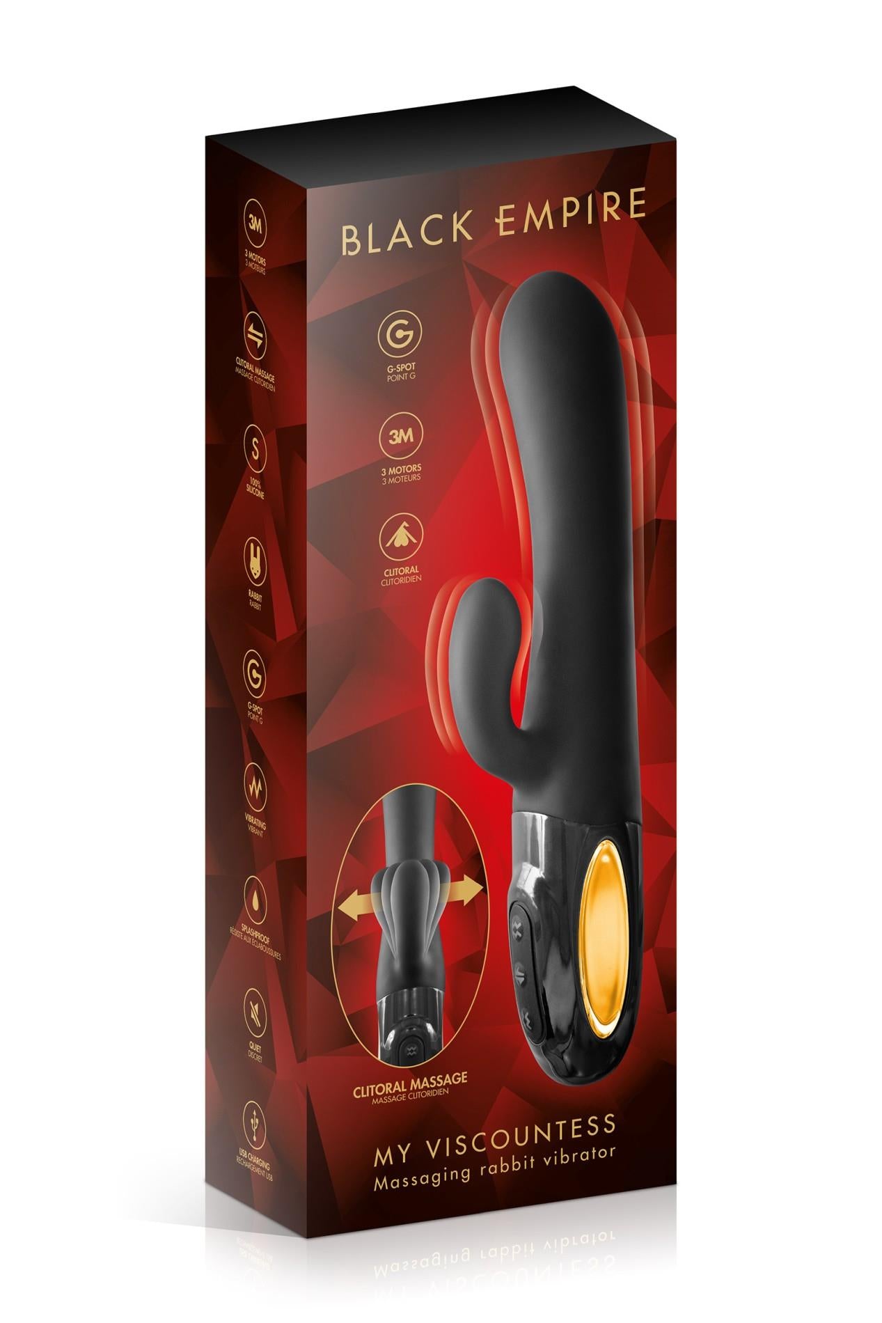 Vibrator USB Iepuraș My Viscountess Black Empire 21,8 cm