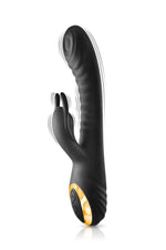 Vibrator USB din silicon My Maharani Black Empire, formă de iepuraș, 22,5 cm
