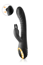 Vibrator USB din silicon My Maharani Black Empire, formă de iepuraș, 22,5 cm