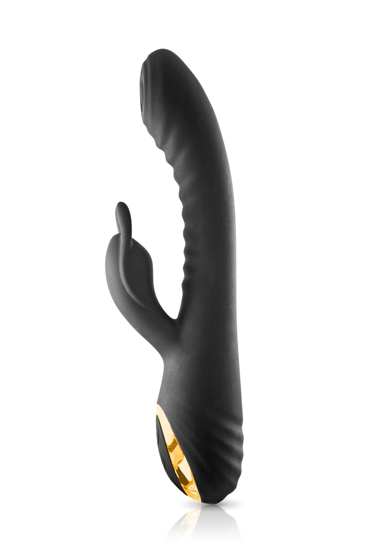 Vibrator USB din silicon My Maharani Black Empire, formă de iepuraș, 22,5 cm