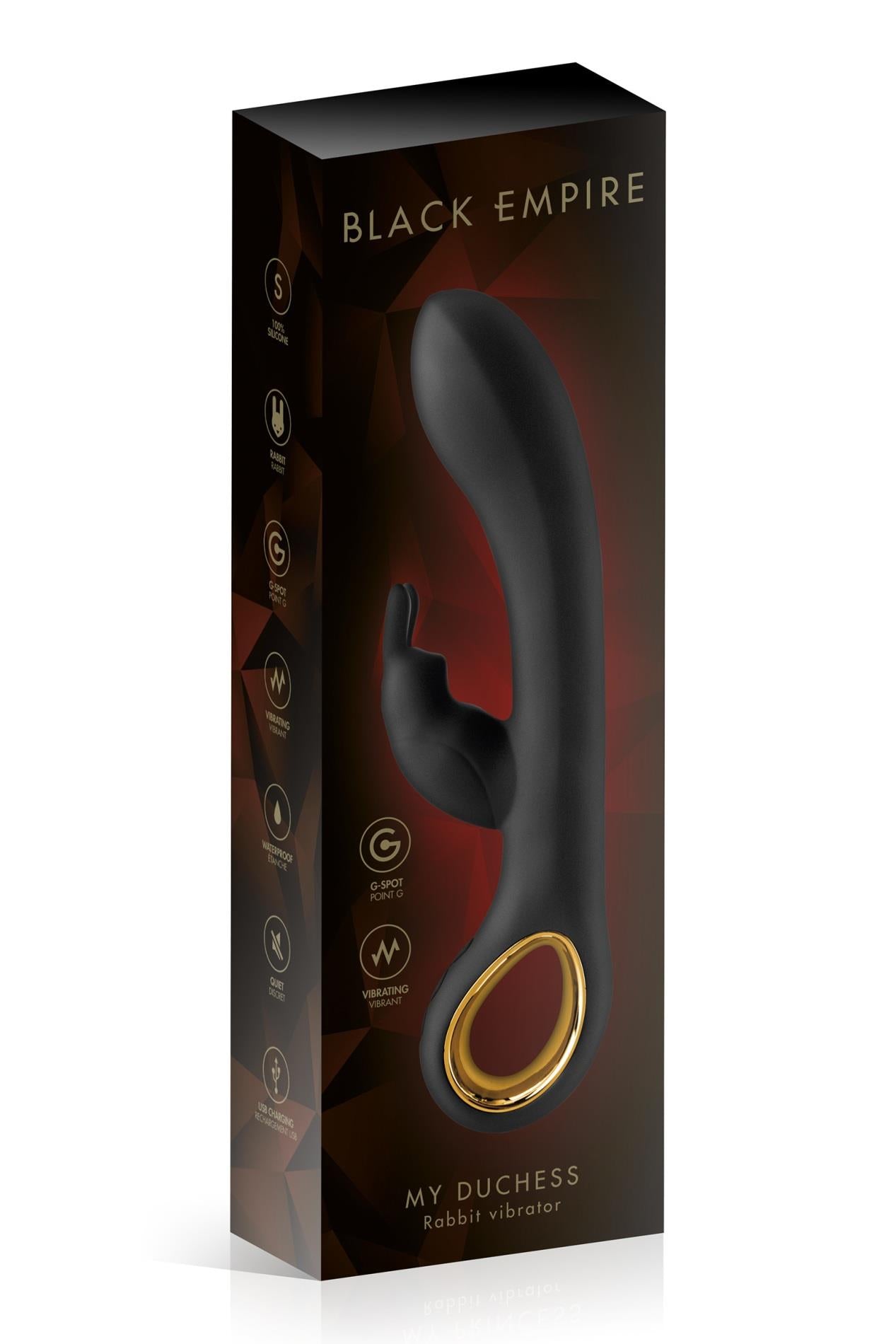 Vibrator My Duchess Black Empire Bunny, USB, Negru, 19 cm