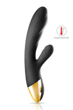 Vibrator încălzit Black Empire Heat My Queen 2 cu iepuraș, negru, USB