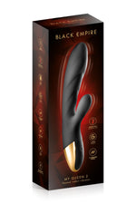 Vibrator încălzit Black Empire Heat My Queen 2 cu iepuraș, negru, USB