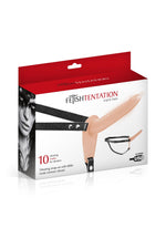 Strap-on vibrant Fetish Tentation moale din silicon USB 15 cm