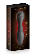 Masaj cu baghetă My Sultana Black Empire, negru, auriu, USB, 17,5 cm