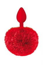 Plug anal roșu Sweet Caress cu pompom