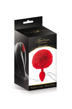 Plug anal roșu Sweet Caress cu pompom