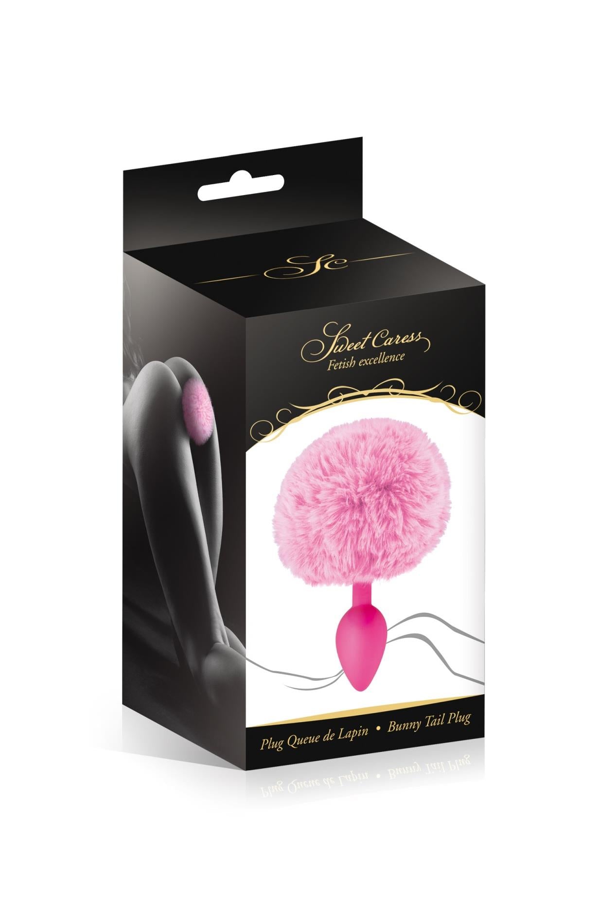Plug anal roz Sweet Caress cu pompom