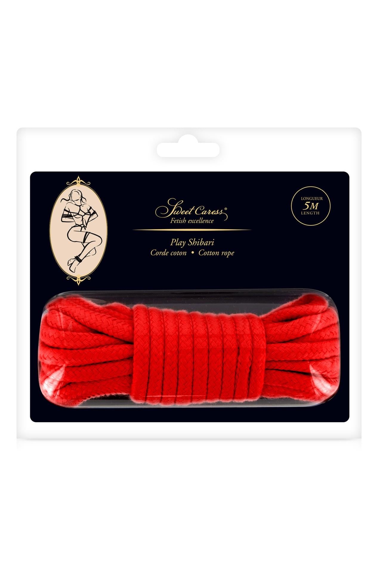 Frânghie de bondage Sweet Caress roșie 5 m