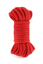 Frânghie de bondage Sweet Caress din bumbac roșu, 10 m