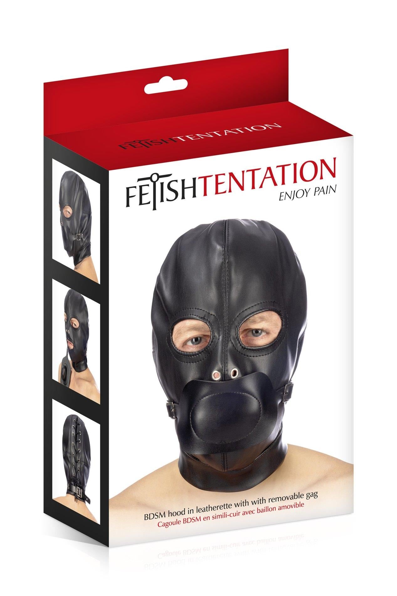 Mască BDSM Fetish Tentation cu ochi deschiși, spandex, 32 cm