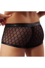 Pantaloni scurți boxer Paris Hollywood MP056 din plasă, negri, mărime S