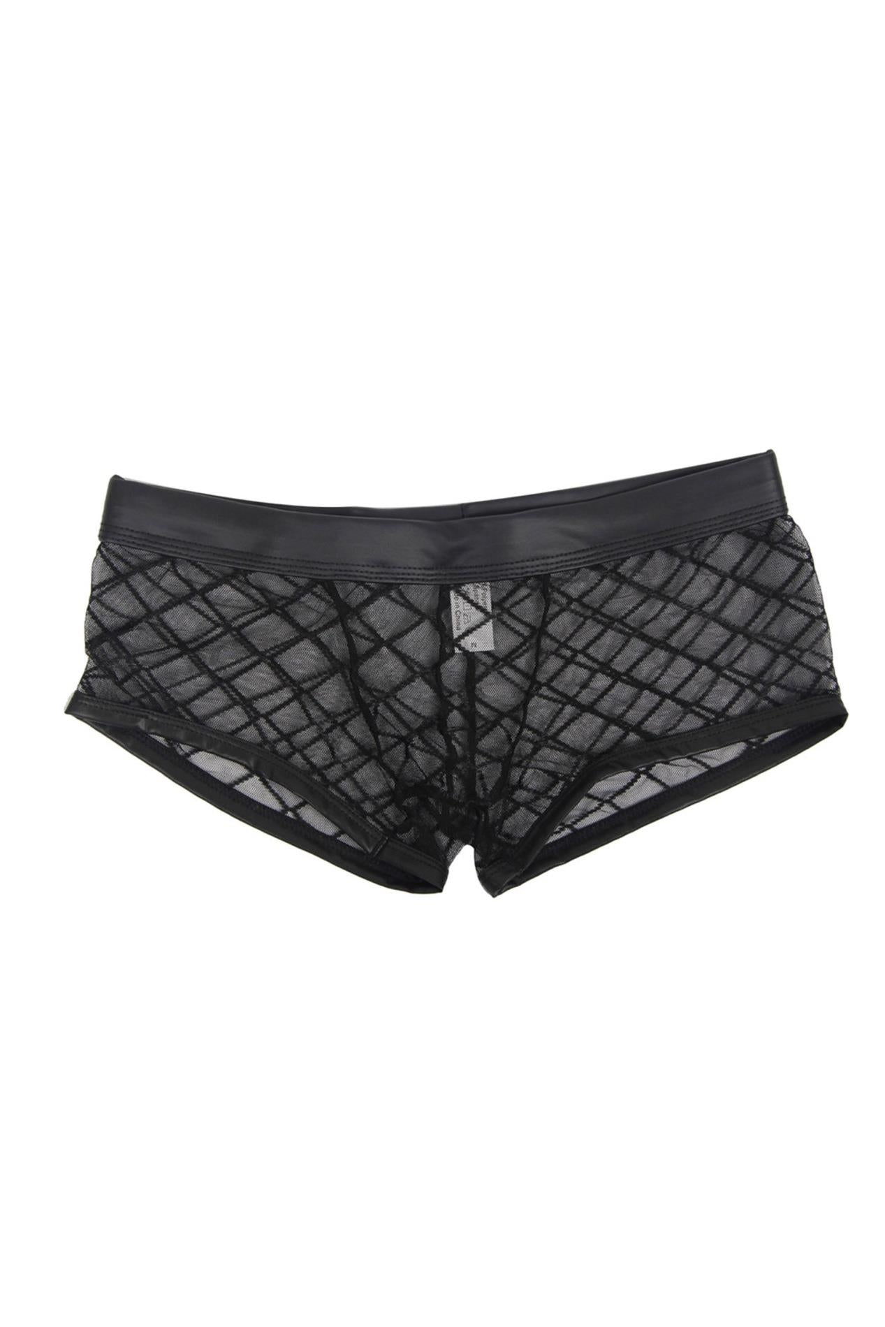 Pantaloni scurți boxer Paris Hollywood MP056 din plasă, negri, mărime S