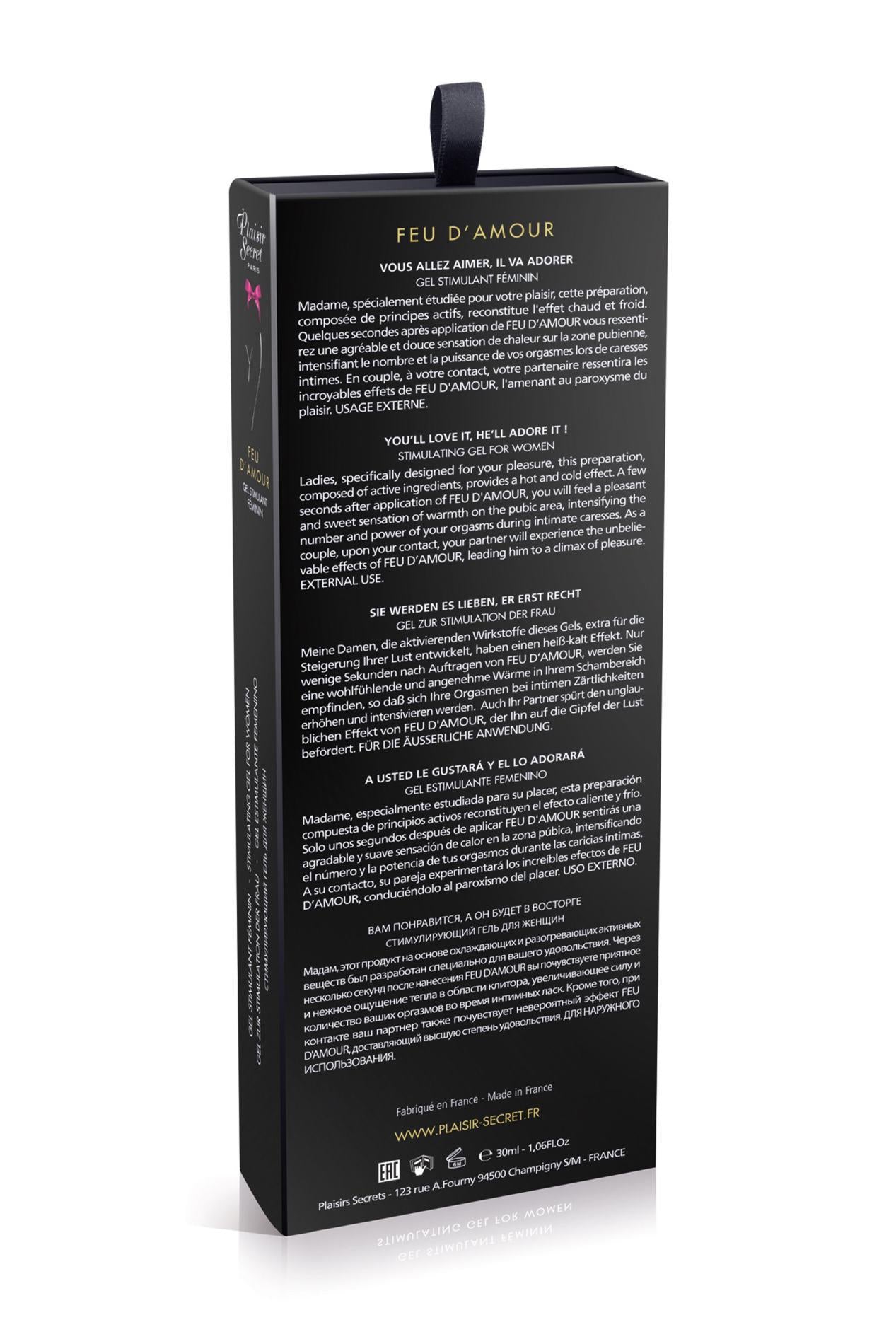 Feu d'Amour Secret Pleasure Gel stimulant încălzitor cu căpșuni 30ml