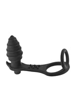 Stimulator de prostată cu inel și dop AP071 negru