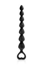 Tijă anală din silicon Glamy Back Love Neagră 25 cm