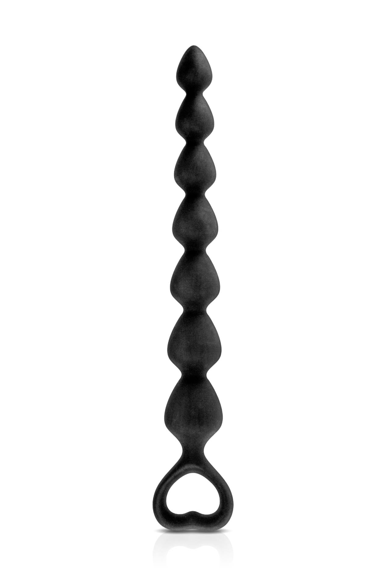 Tijă anală din silicon Glamy Back Love Neagră 25 cm