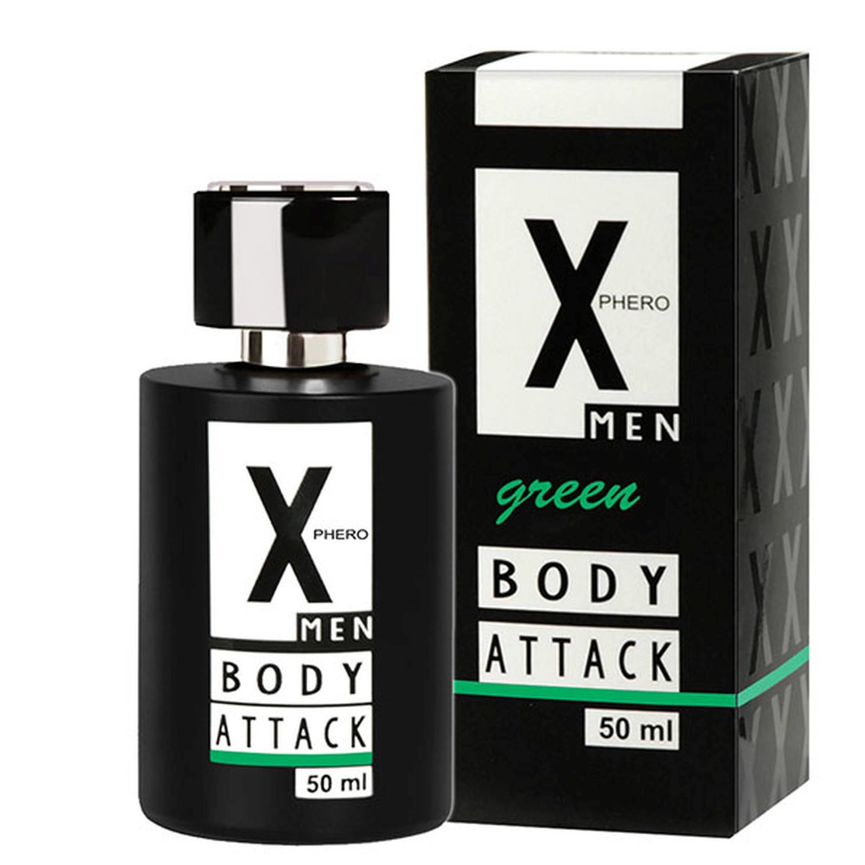 Apă de toaletă Body Attack Green cu feromoni pentru bărbați 50 ml
