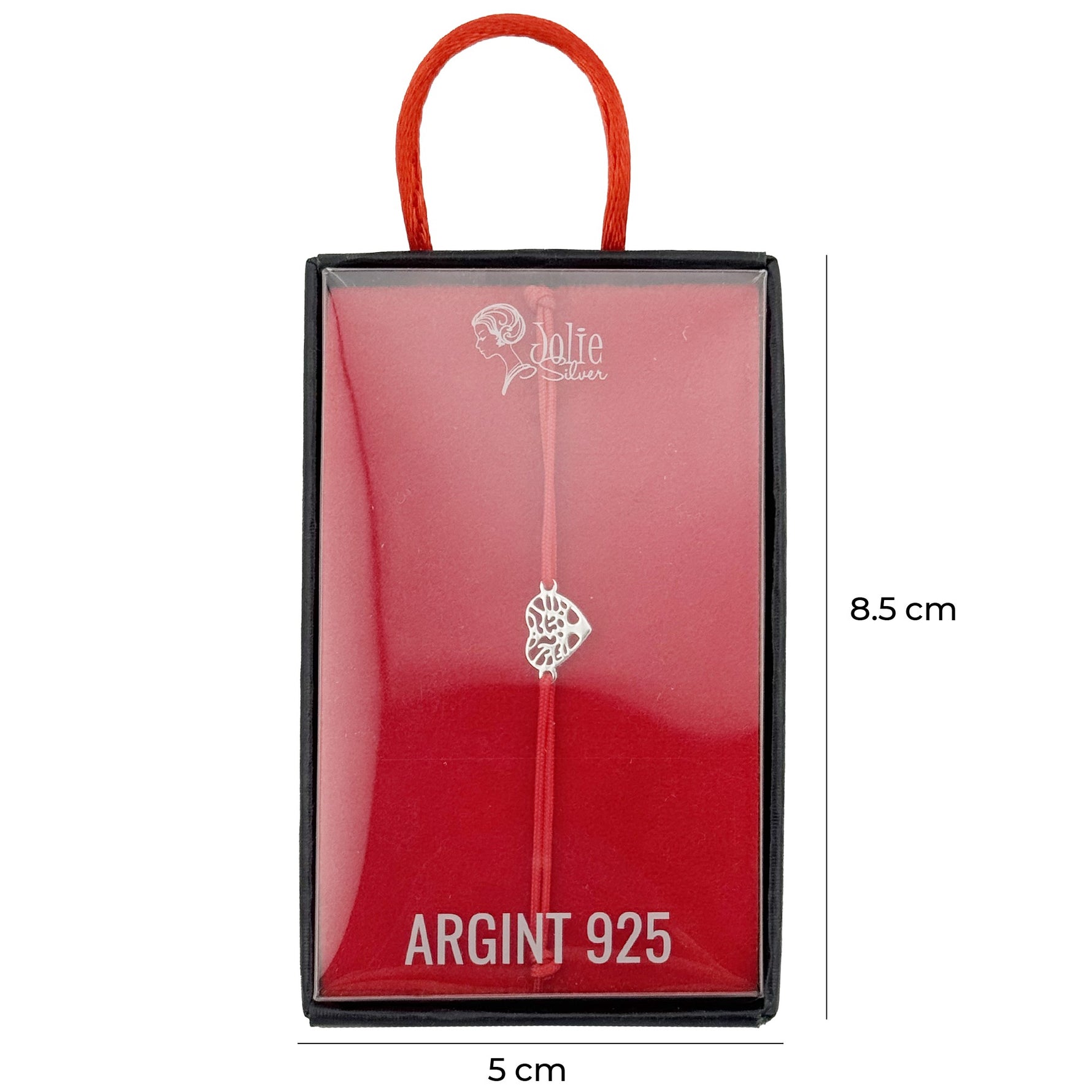 Bratara Argint 925 pentru Dama, Jolie, Model Copac in Inima, Martisor Bratara de 1 Martie, Pandativ Argintiu cu Snur