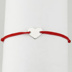 Bratara Argint 925 pentru Dama, Jolie, Model Inimioara plina, Martisor Bratara de 1 Martie, Pandativ Argintiu cu Snur