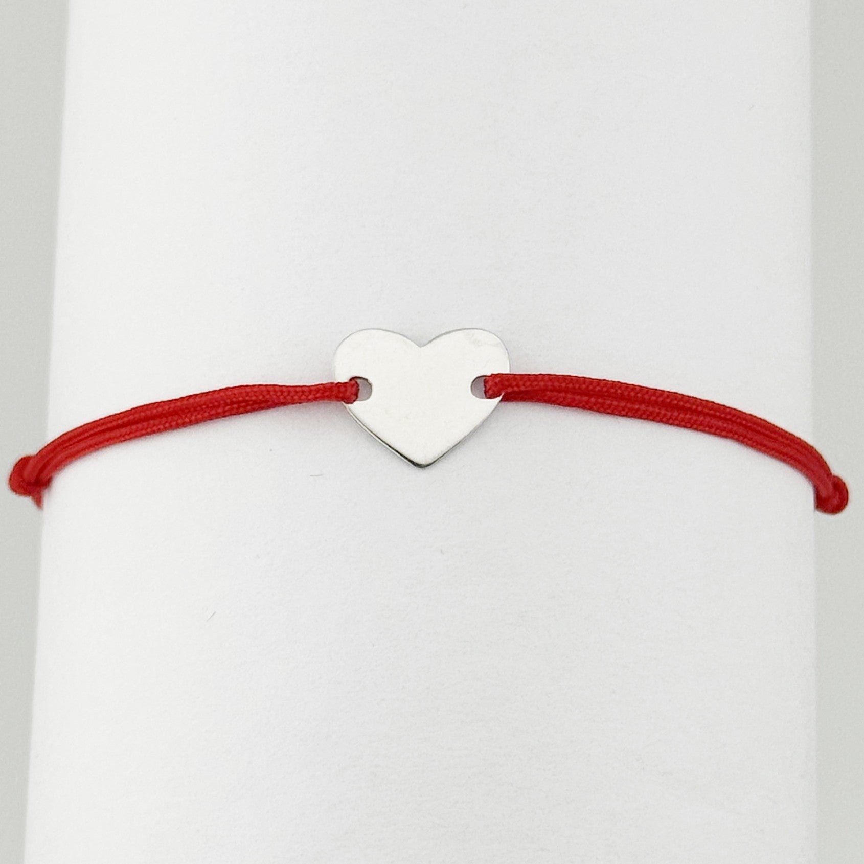 Bratara Argint 925 pentru Dama, Jolie, Model Inimioara plina, Martisor Bratara de 1 Martie, Pandativ Argintiu cu Snur
