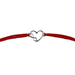 Martisor Bratara Argint 925, Jolie, Model Inima cu infinit, Martisor de 1 Martie, cu Snur Rosu, Argintiu