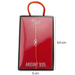 Martisor Bratara Argint 925, Jolie, Model Infinit cu picioruse, Martisor de 1 Martie, cu Snur Rosu, Argintiu