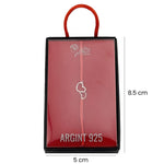 Martisor Bratara Argint 925, Jolie, Model 2 Inimi Pereche, Martisor de 1 Martie, cu Snur Rosu, Argintiu